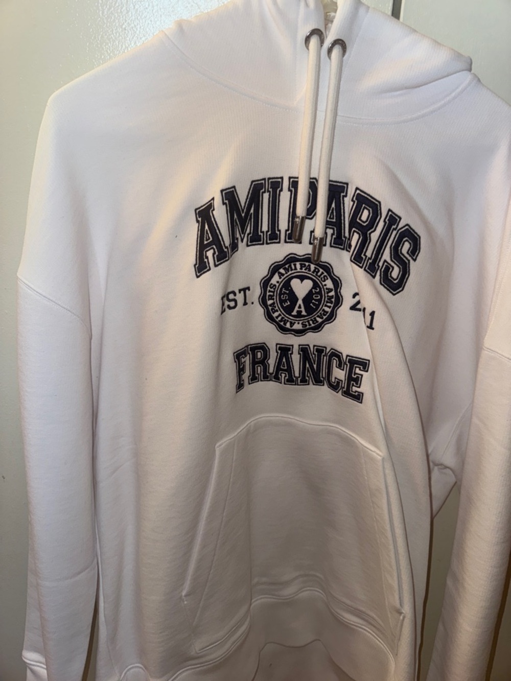 AMI PARIS White France Logo Hoodie